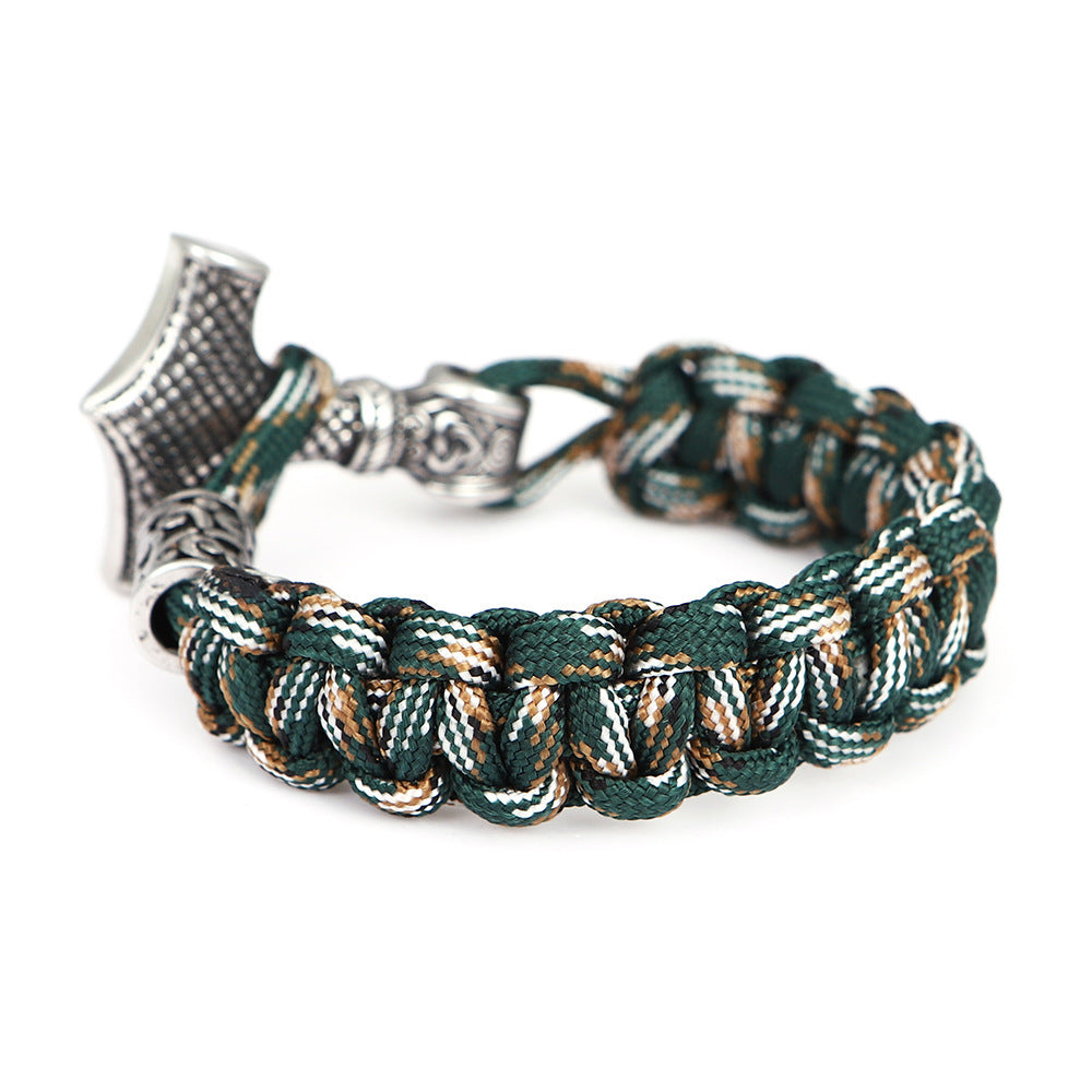 Stainless Steel Titanium Umbrella Rope Hand Braided Bracelet Men's Jewelry