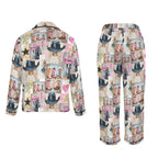 Baha Ranch Danilo Painted Cowgirl Western Satin Long Pajama Set Baha Ranch Western Wear
