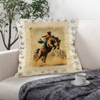 Baha Ranch Vintage Rodeo Stamp Throw Pillow Made in America Baha Ranch Western Wear