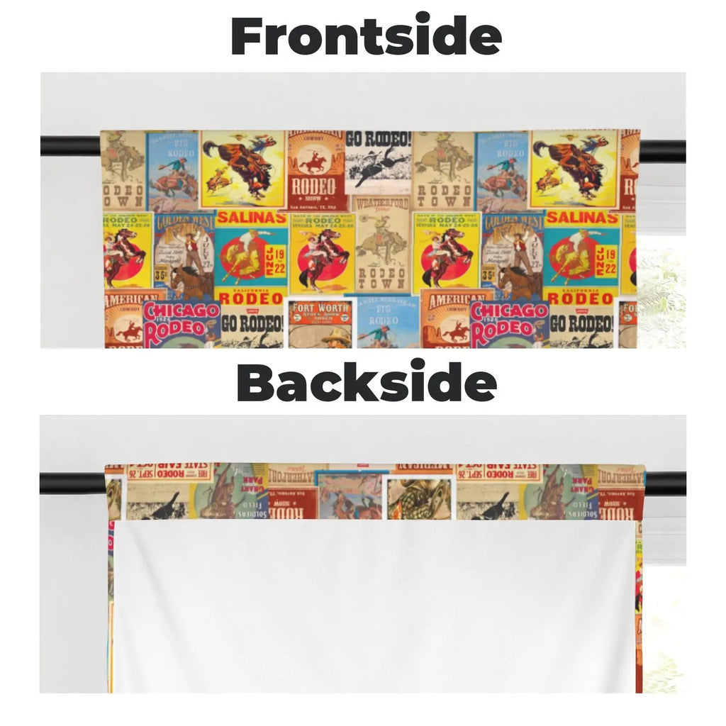 Vintage Rodeo Window Curtain 28"x40" (2-Piece) Made in America Baha Ranch Western Wear