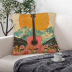 Baha Ranch Retro Pop Western Pink Guitar Pillow Case Made in America Baha Ranch Western Wear