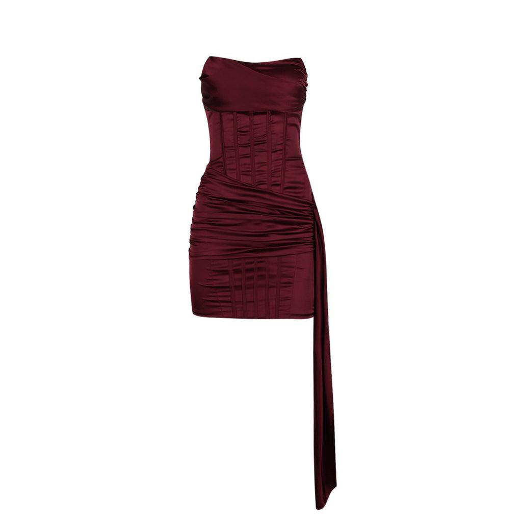 Women's Clothing Sexy Bandeau Slim-fit Small Skirt Backless Hot Girl Dress
