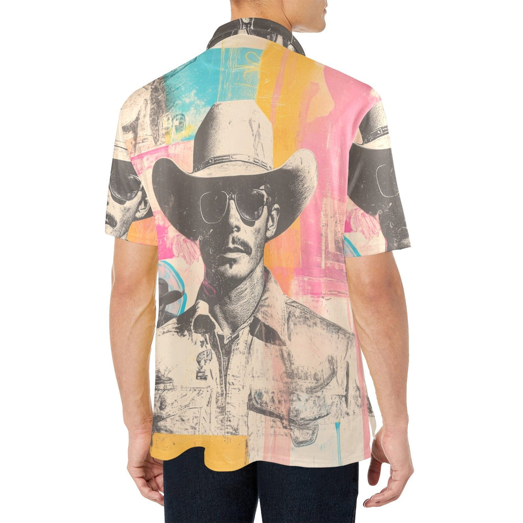 Baha Ranch Retro Pop Western Cool Cowboy Polo Shirt Baha Ranch Western Wear
