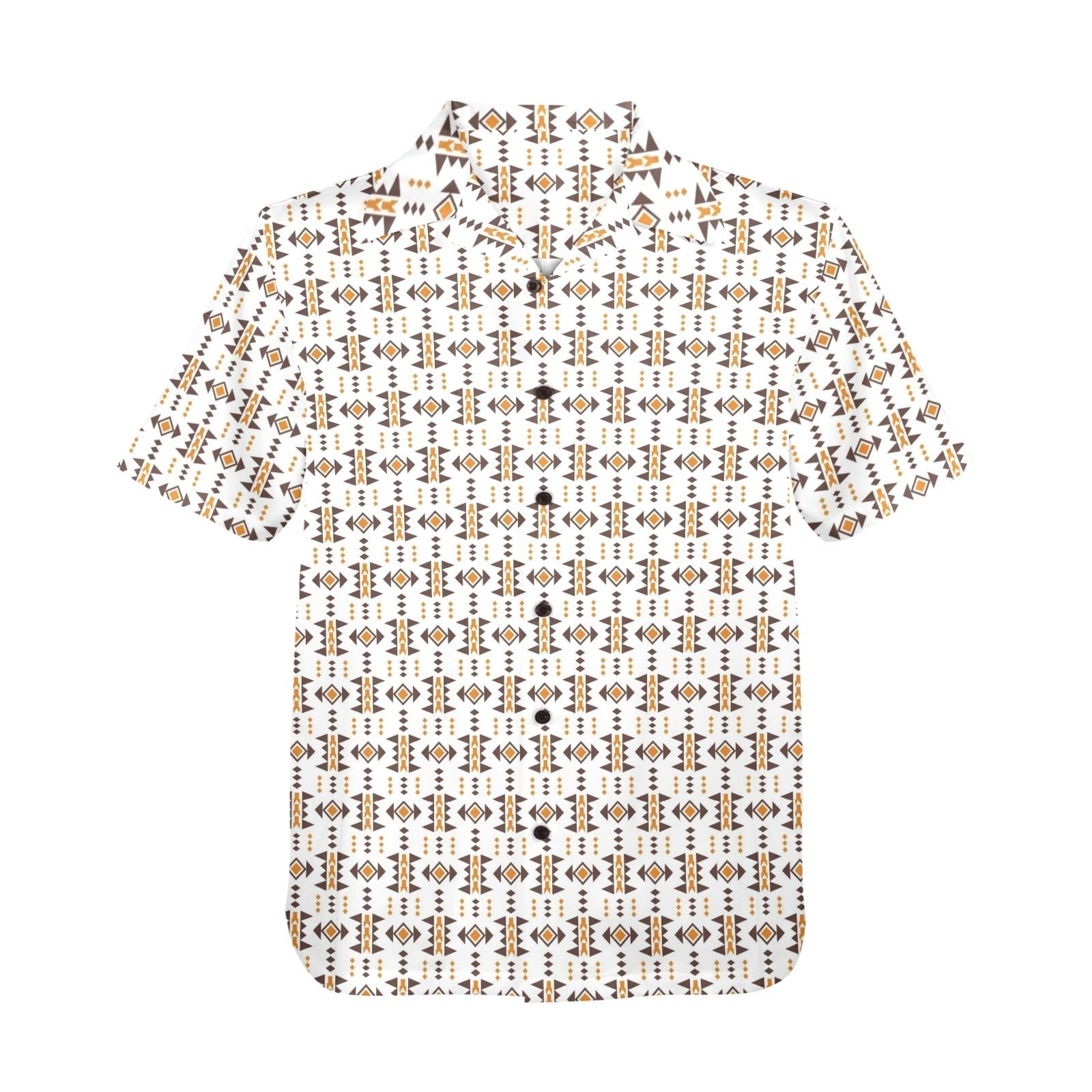 Baha Ranch White Aztec Hawaiian Shirt Made in America Baha Ranch Western Wear