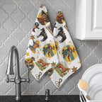 Vintage Cowboy Collage Dish Towel Set of 2 Made in America Baha Ranch Western Wear