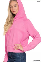 Zenana Drawstring Scuba Hoodie