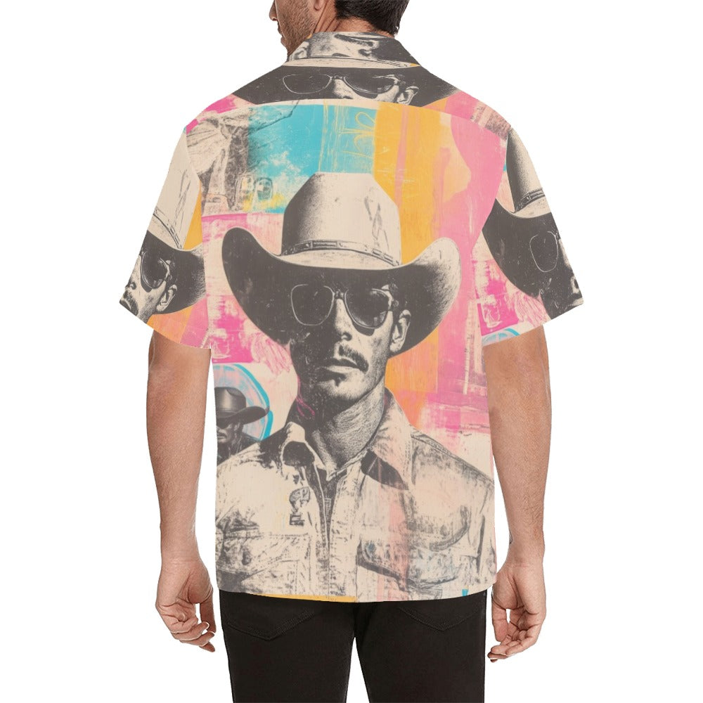 Baha Ranch Retro Pop Western Cool Cowboy Men's Camp Shirt Baha Ranch Western Wear