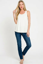 Zenana Flowy Hem Rayon Sleeveless Tank Top