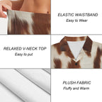 Baha Ranch Cow Print Women's Pajama Set Made in America Baha Ranch Western Wear