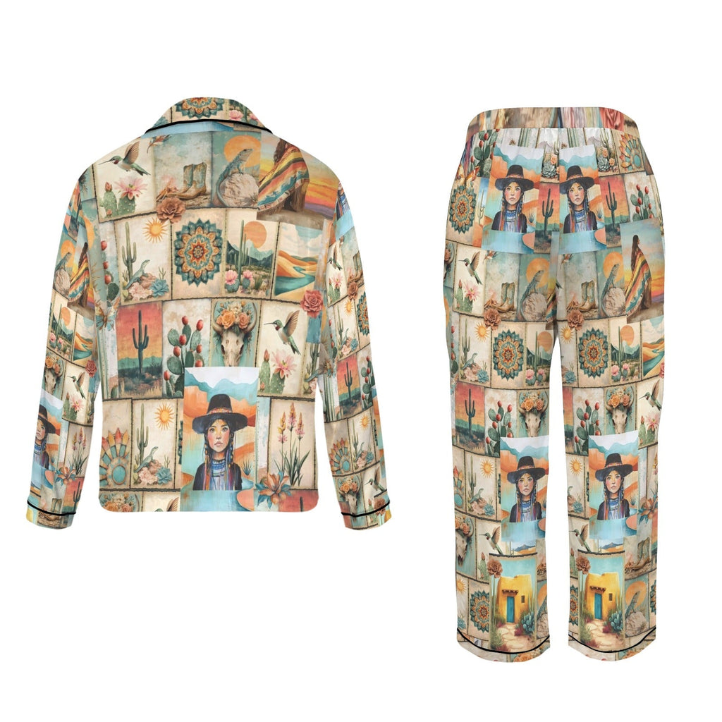 Baha Ranch Colores de Mexico Pictures of the Southwest Satin Pajamas Baha Ranch Western Wear