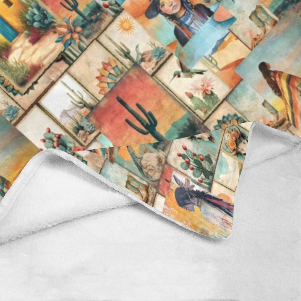 Baha Ranch Colores De Mexico Pictures of the Southwest 60" x 80" Throw Blanket Made In America Baha Ranch Western Wear