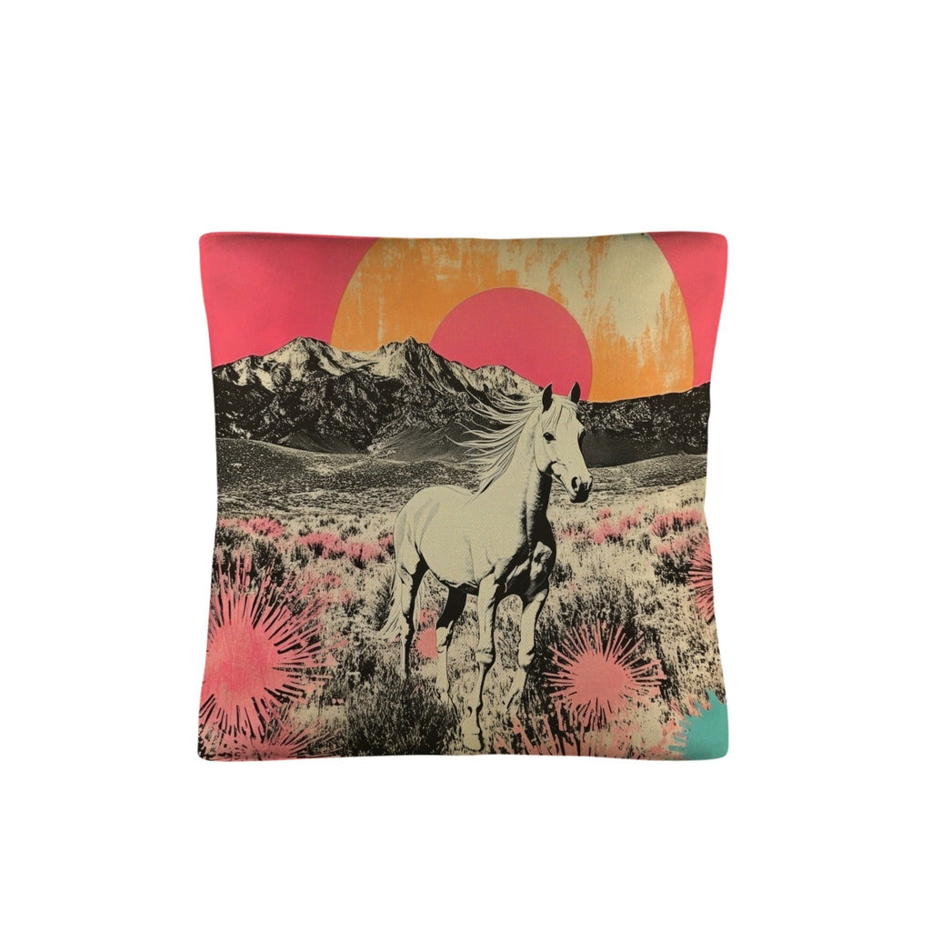 Baha Ranch Retro Pop Western Albino Steed Pillow Case Made in America Baha Ranch Western Wear