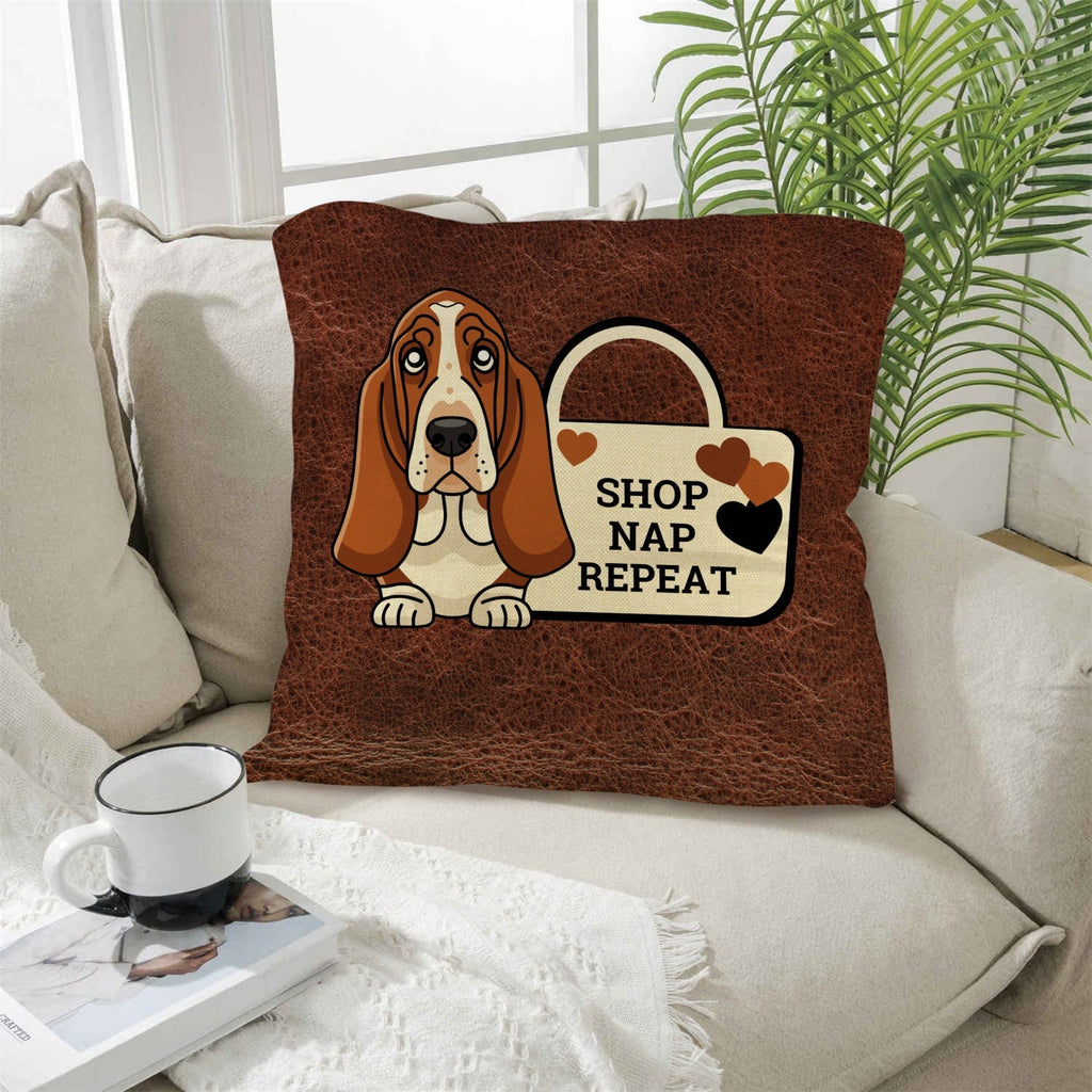 Baha Ranch Basset Hound Shop Nap Repeat Pillow Case Made in America Baha Ranch Western Wear