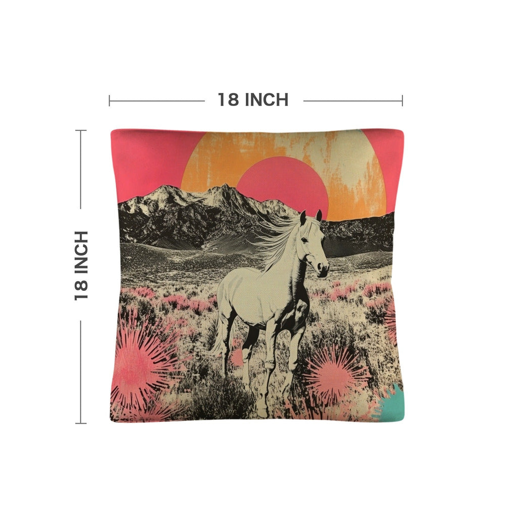 Baha Ranch Retro Pop Western Albino Steed Pillow Case Made in America Baha Ranch Western Wear