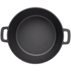 2 in 1 Pre-Seasoned Cast Iron Dutch Oven With Dual Handles, Outdoor Camping Deep Pot for Camping Fireplace Cooking BBQ Baking Campfire, 5 Quart.With 2pcs Silicone Handel Covers.