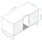 Modern Wooden Cat House with Scratching Mat - 47.64' x 21.46' x 25.98', 76.4 lbs