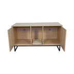 Modern Wooden Cat House with Scratching Mat - 47.64' x 21.46' x 25.98', 76.4 lbs