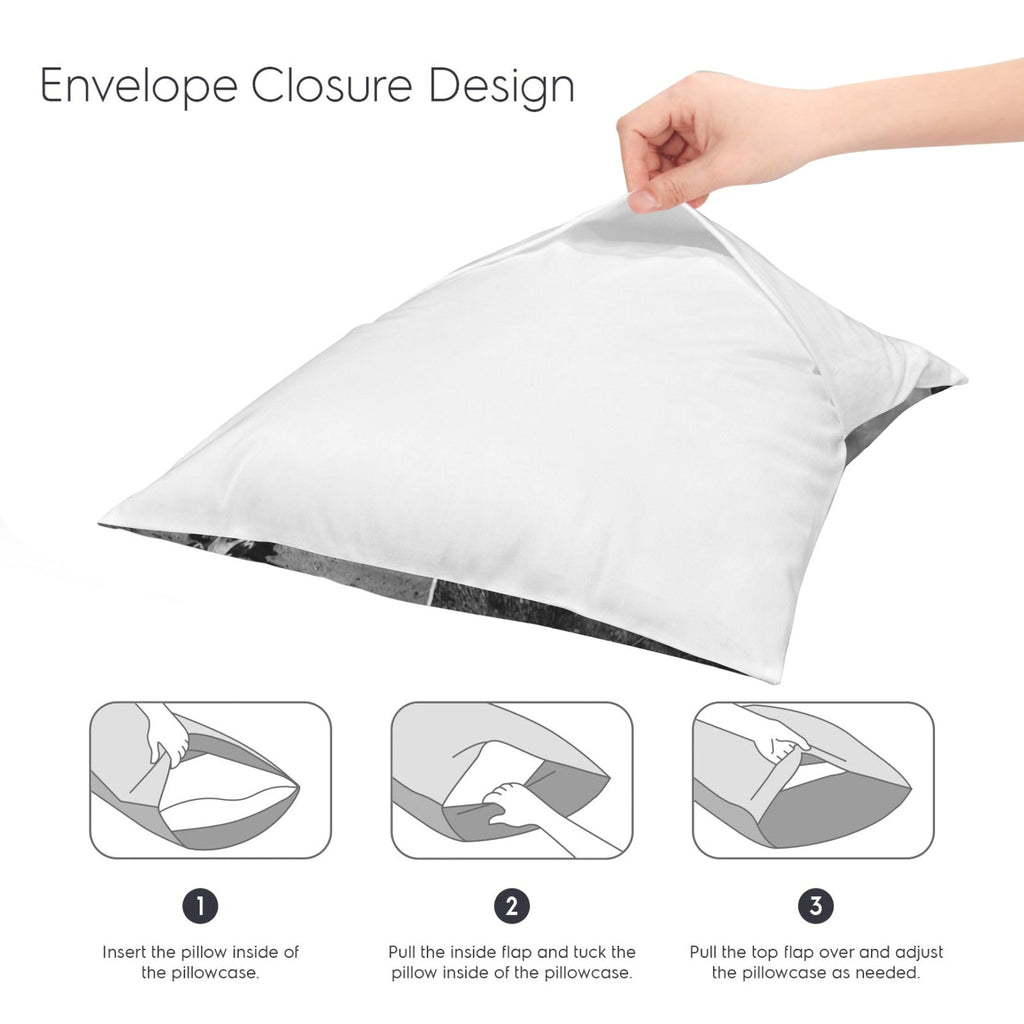 Baha Ranch Black White Desert Velvety Soft Pillow Case Made in America Baha Ranch Western Wear