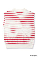 Zenana Viscose Striped Collared Sweater Vest
