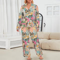 Baha Ranch Pop Western Collage Cowgirl Satin Pajamas Baha Ranch Western Wear
