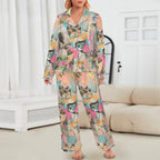 Baha Ranch Pop Western Collage Cowgirl Satin Pajamas Baha Ranch Western Wear