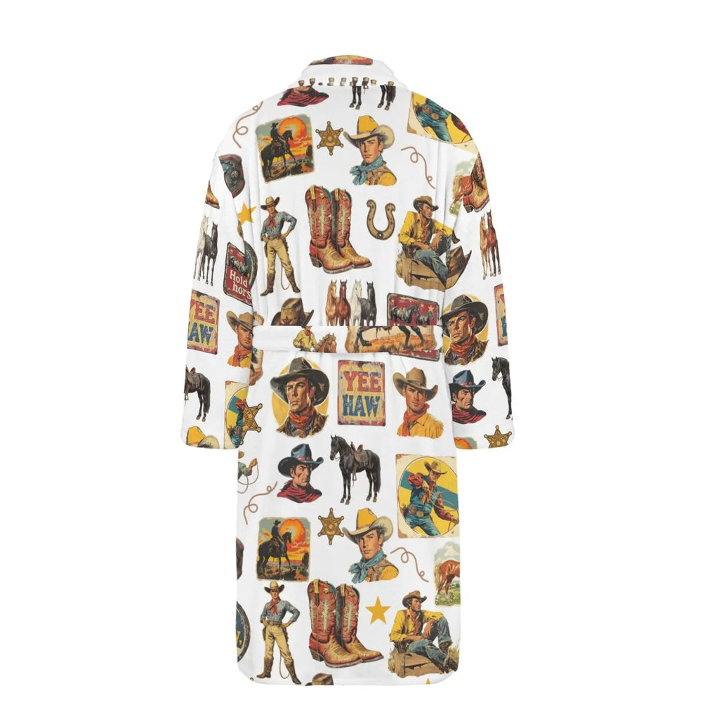 Cowboy Collage Western Men's Bath Robe Baha Ranch Western Wear