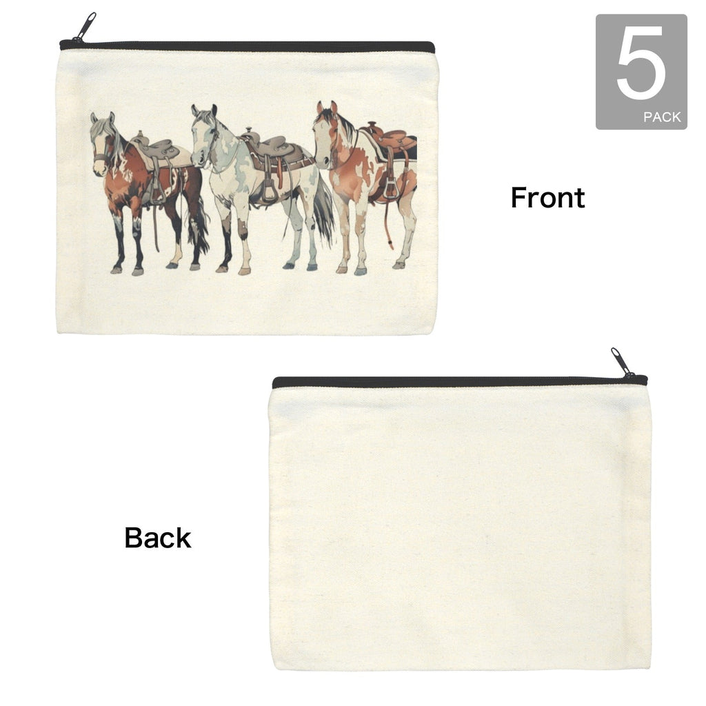 Painted Ranch Horses Cosmetic Bag Pack of 5 Made in America Baha Ranch Western Wear