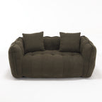 Cozy Beanbag Chair with High Resilience Foam Core for Two - Olive Green Chenille, 66x35x25 inches