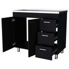 Wenge 2-Door 3-Drawer Kitchen Cabinet