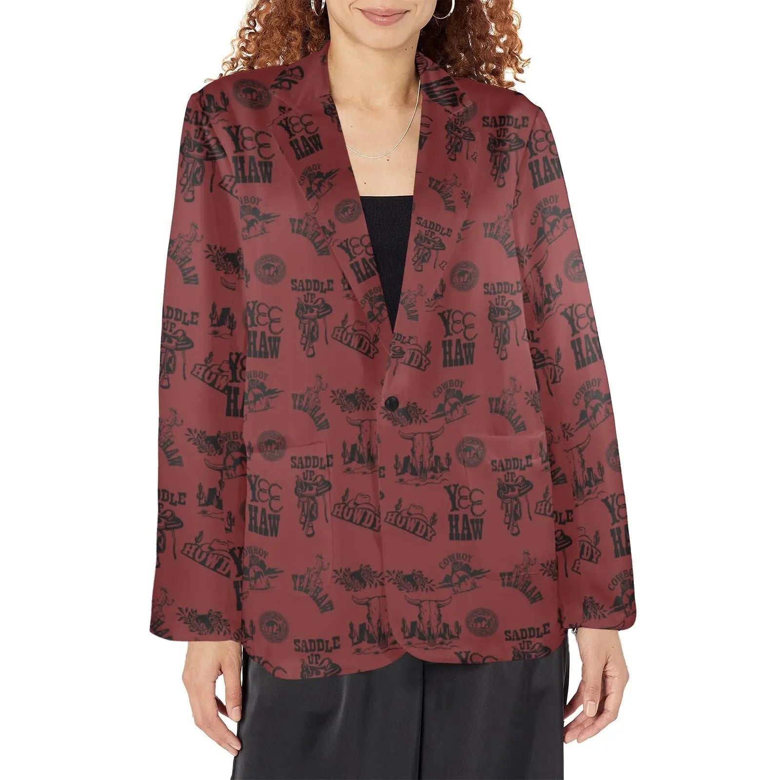 Baha Ranch Burgandy Cowboy Women's Western Blazer Baha Ranch Western Wear