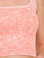 Zenana 2 Way Neckline Washed Ribbed Seamless Tank Top