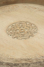 Round Mango Wood Serving Tray - 18' Rustic Brown Design for Stylish Entertaining