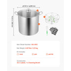 Canning Pot with Rack and Glass Lid 21 QT Stainless Steel Waterbath Canner