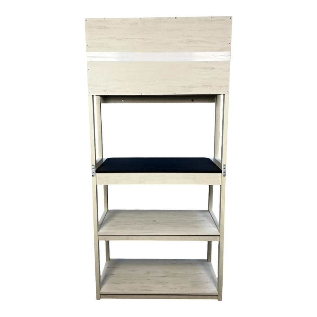 31.5' White and Black color 5-Tier Bakers Rack for Kitchen with Storage, Coffee Bar, Kitchen Shelves, Microwave Stand
