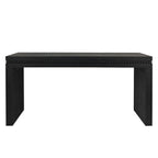64in Modern Black Wood Console Table – Elegant Entryway Table with Decorative Beaded Trim