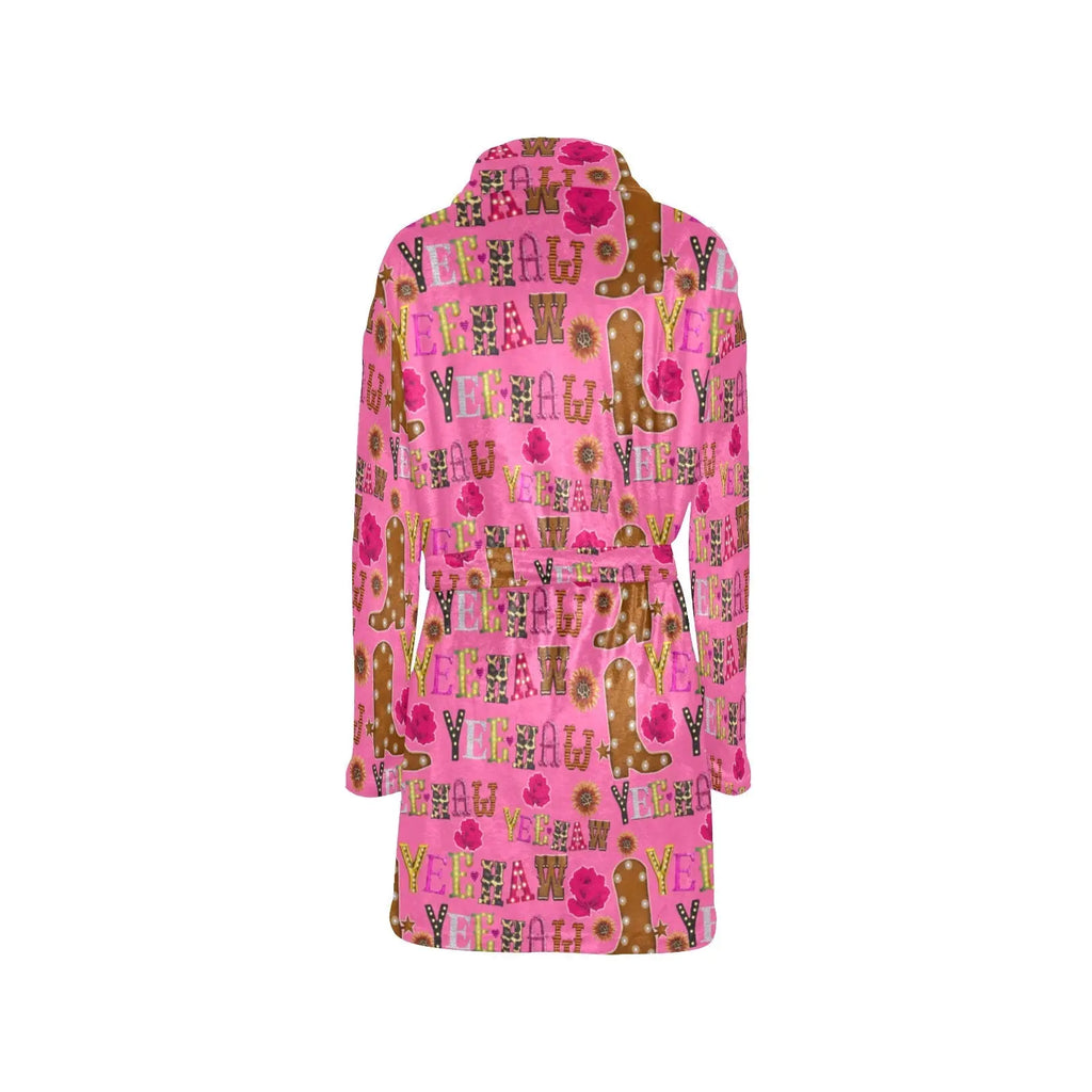 Pink Yeehaw Women's Western Bath Robe Baha Ranch Western Wear