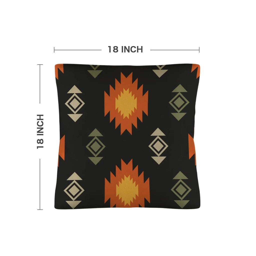 Black Aztec Pillow Case Made in America Baha Ranch Western Wear