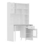 Computer Desk with 90 Degree Rotating Desktop, 43x70 Inch Office Desk with Storage Drawer and Cabinets, Gaming Desk with Shelves, Writing Desk for Study, Work Desk for Home (Old SKU:N733P279101K)