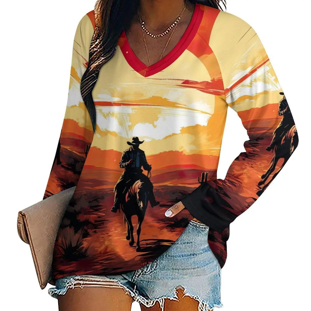 Baha Ranch Western Print Long Sleeve Top Baha Ranch Western Wear
