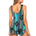 Baha Ranch Teal Aztec Tankini Boy Shorts Swim Set Baha Ranch Western Wear