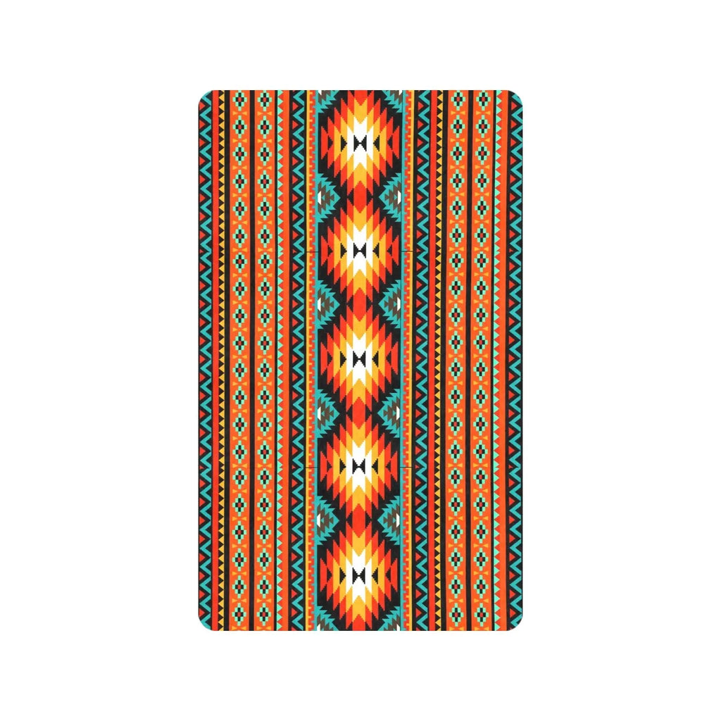 Orange Aztec Floor Mat 30" x 18" Made in America Baha Ranch Western Wear
