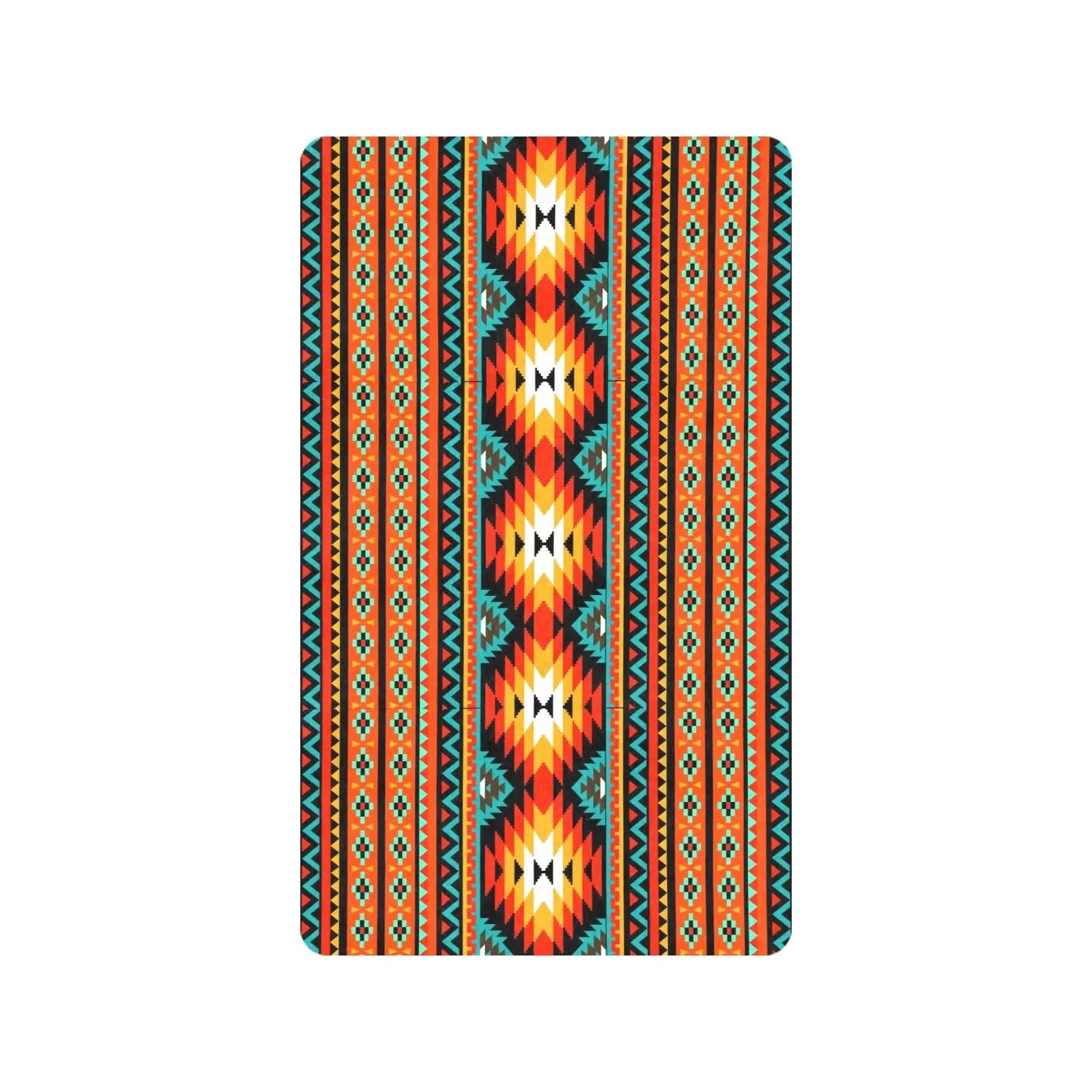 Orange Aztec Floor Mat 30" x 18" Made in America Baha Ranch Western Wear
