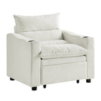 Sleeper Sofa Chair Bed, Convertible Sofa Chair 3-in-1, Adjustable Sleeper Chair Pullout Sofa Bed with Modern Velvet Fabric for Living Room Apartment Small Space, Beige