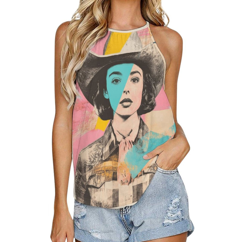 Baha Ranch Turquoise View Retro Pop Western Tank Top Baha Ranch Western Wear