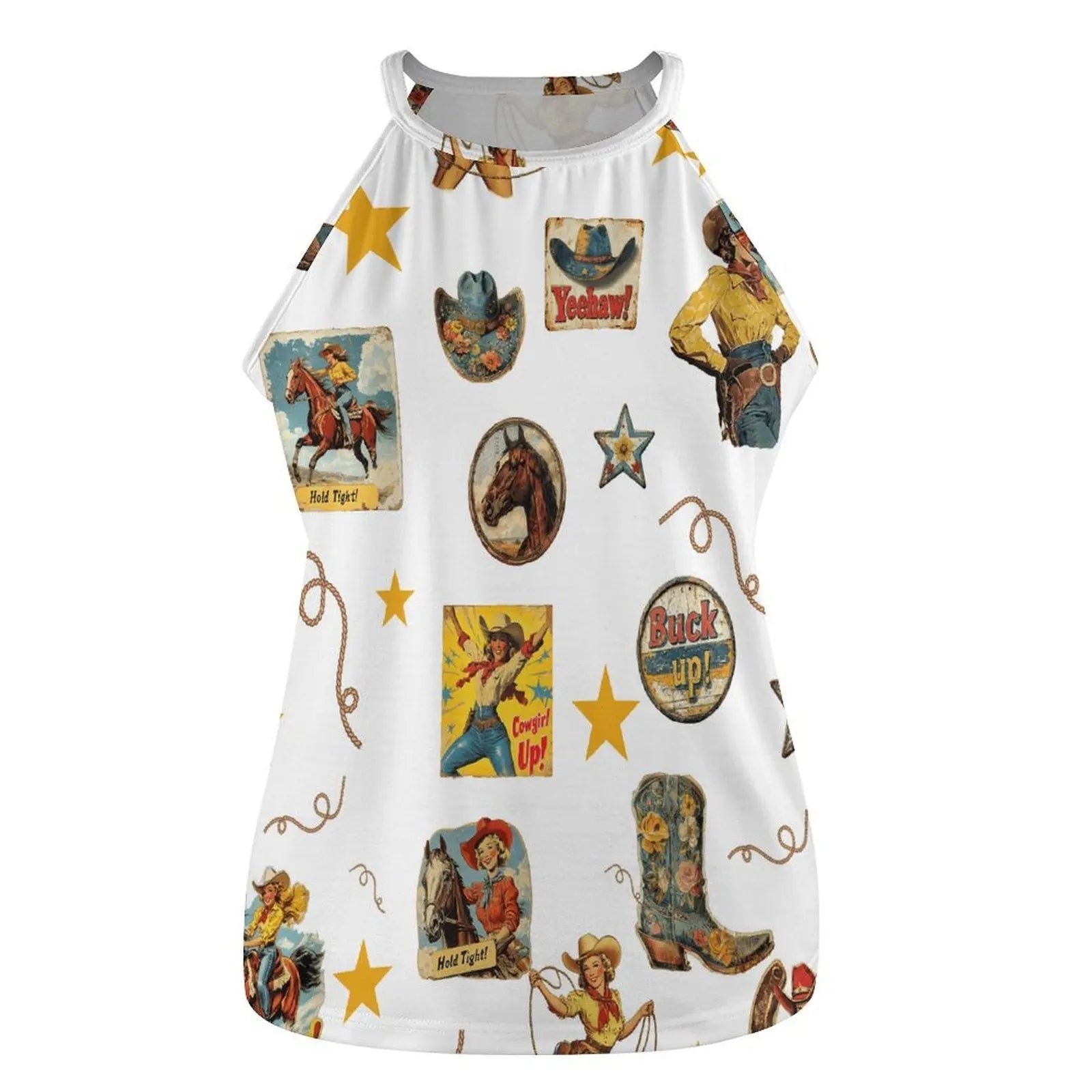 Baha Ranch Vintage Cowgirl Collage Western Tank Top Baha Ranch Western Wear