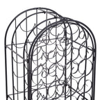 HOMCOM 35 Bottle Wrought Iron Wine Rack Cabinet with Lock - Black