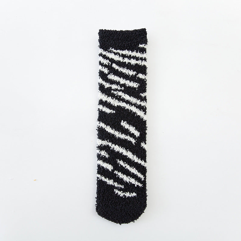 Coral Velvet Warm Sleeping Towel Socks