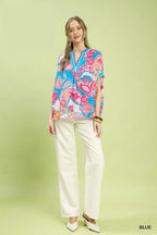 Umgee Abstract Print Oversized Top