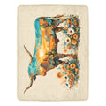 Baha Ranch Painted Longhorn Throw Blanket 60" x 80" Made in America Baha Ranch Western Wear