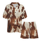 Baha Ranch Cow Print Women's Pajama Set Made in America Baha Ranch Western Wear